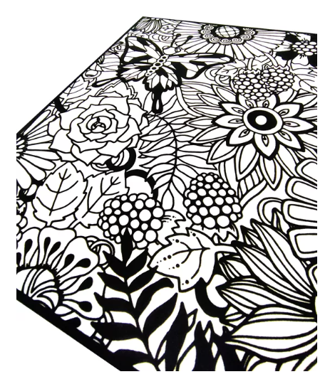 TataRuga Samtbild zum Ausmalen A3 Blumen und Schmetterling - Bild 2