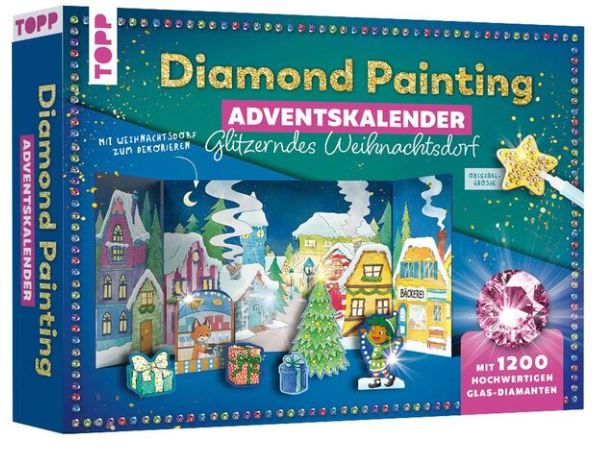 Adventskalender Diamond Painting Glitzerndes Weihnachtsdorf - Bild 1