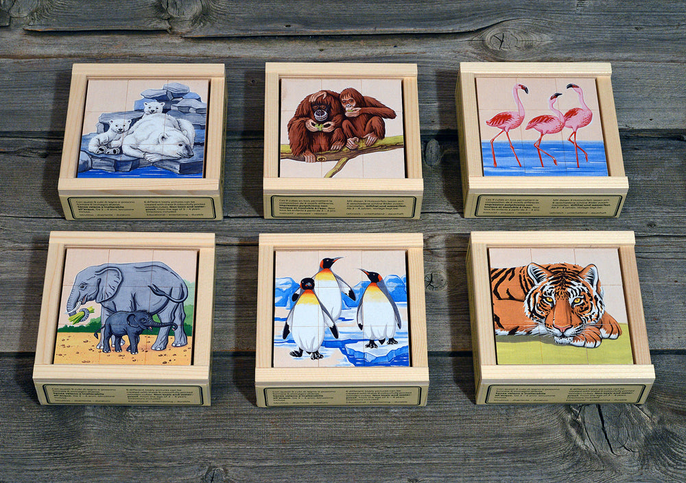 Klötzlipuzzle 9-teilig  35 mm  Zootiere - Bild 1