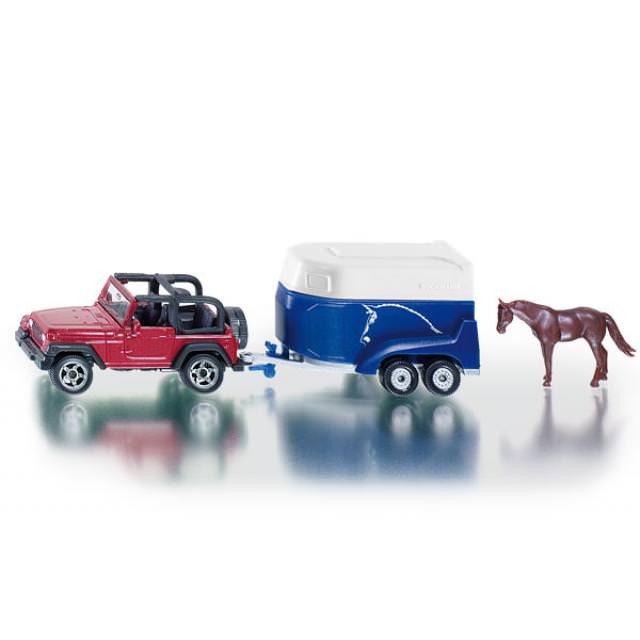 Siku Jeep mit Pferdeanhänger 01.651 - Bild 1