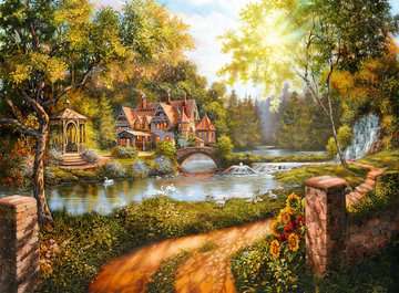 Puzzle 500 Teile Cottage am Fluss 16.582 - Bild 2