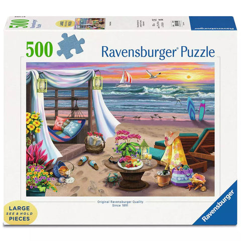 Verpackung Ravensburger Puzzle Die Oase am Strand mit 500 Teilen, 16792