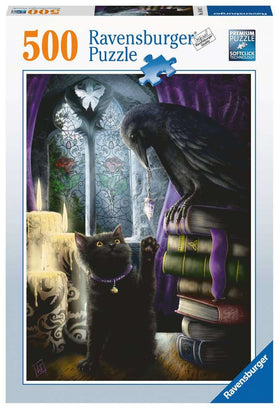 Puzzle 500 Teile Rabe und Katze im Turmzimmer 016.987