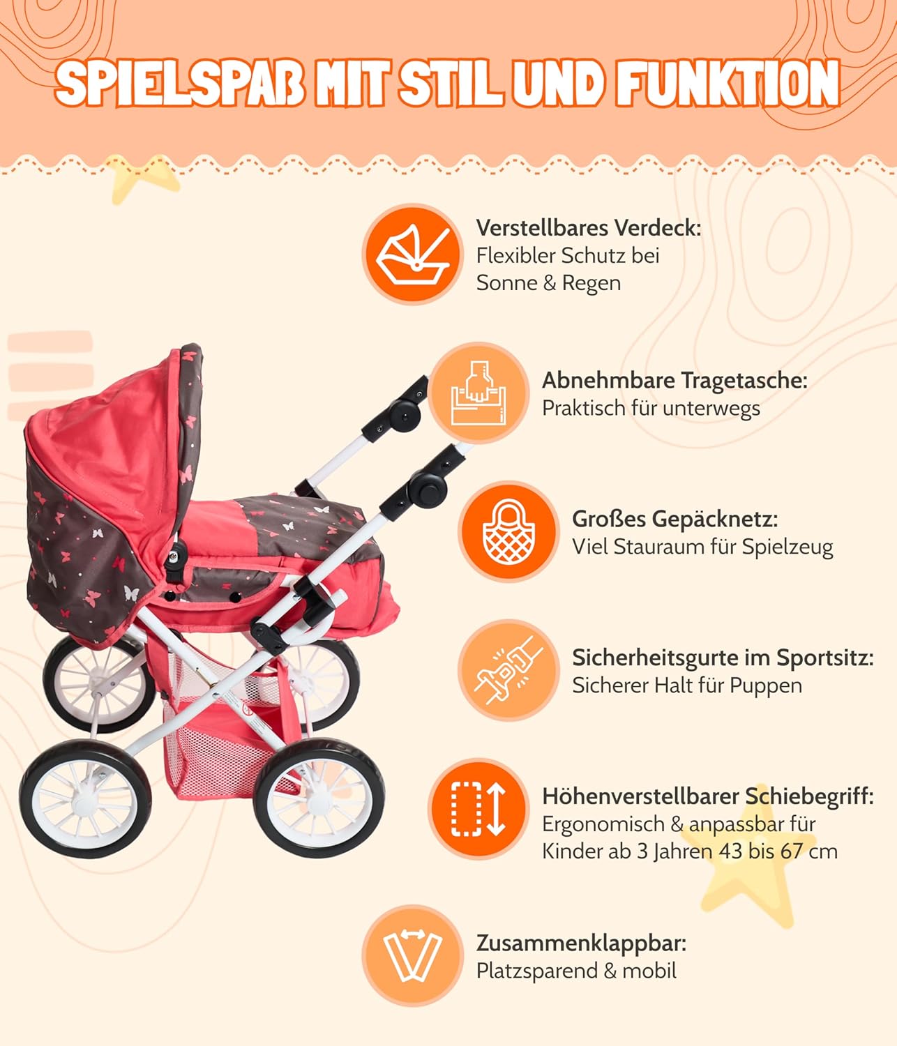 Bayer Chic -Kombi-Puppenwagen Leni türkis - Bild 5