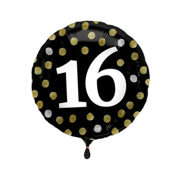 Folienballon 16 Jahre Glossy Black - Bild 1