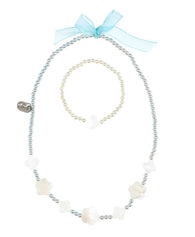Ketten- und Armbandset Constance blau