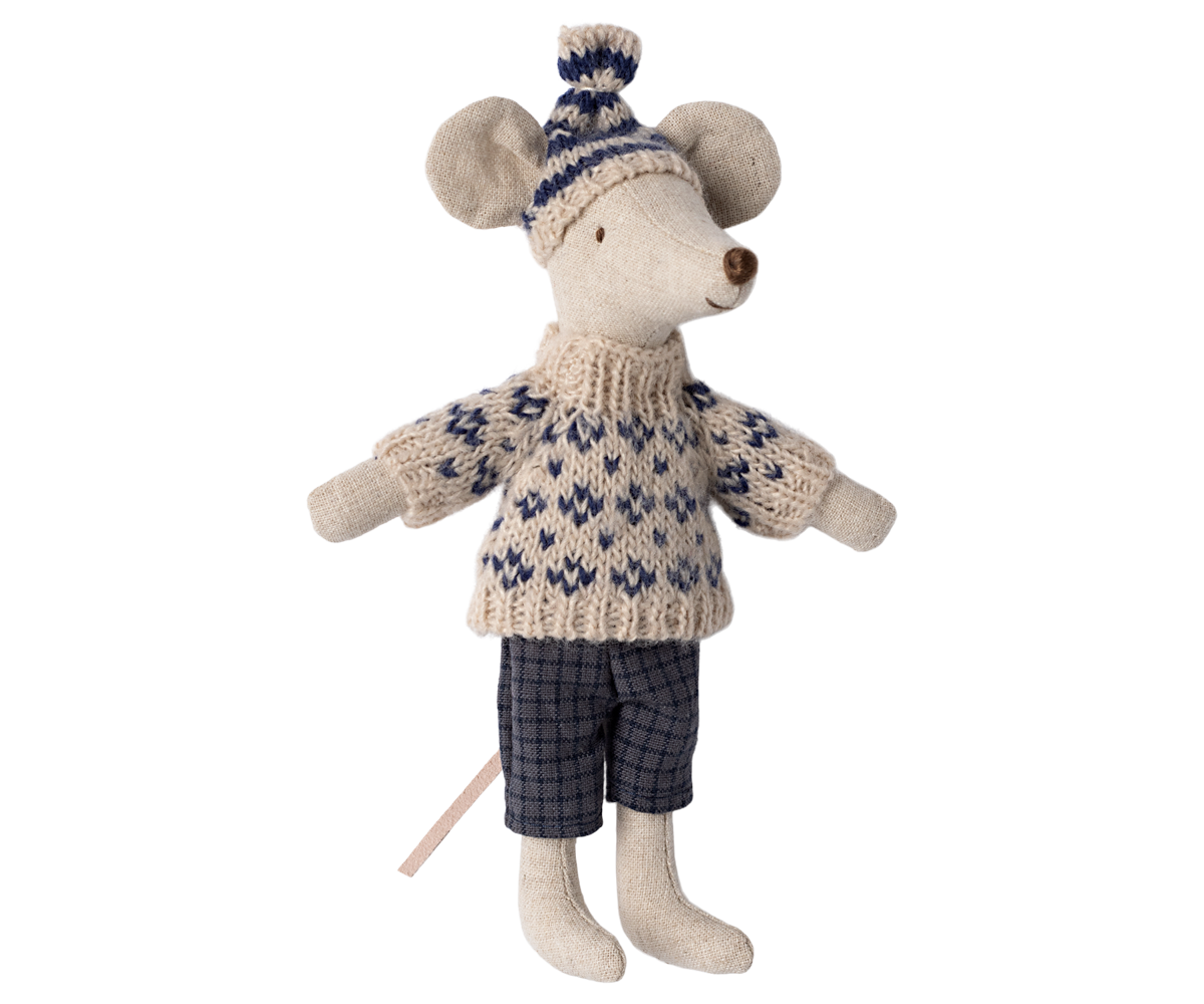 Maileg Wintermaus mit Ski-Set – Papa, Blau - Bild 4