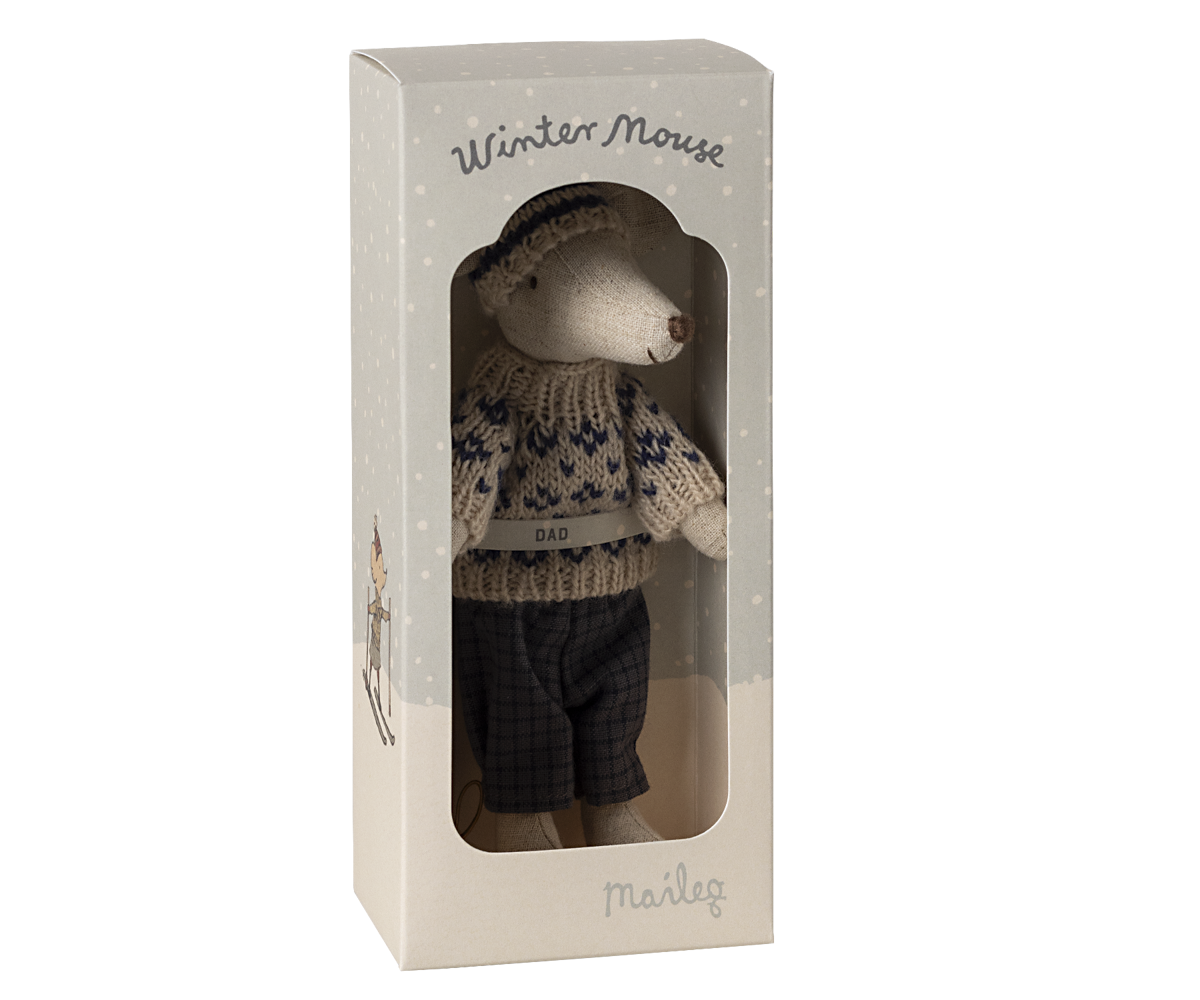 Maileg Wintermaus mit Ski-Set – Papa, Blau - Bild 5