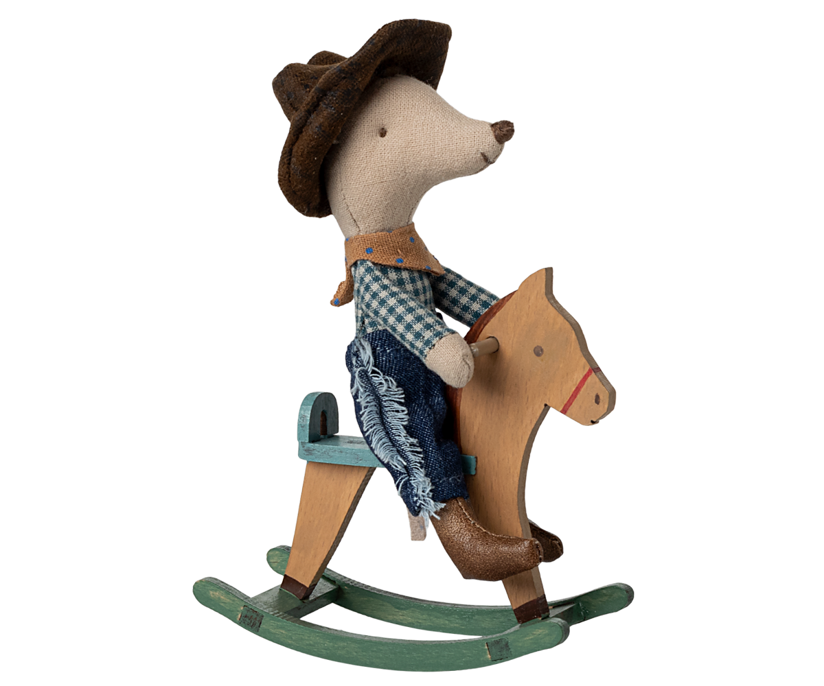 Maileg Cowboy-Maus auf Schaukelpferd – kleiner Bruder - Bild 4