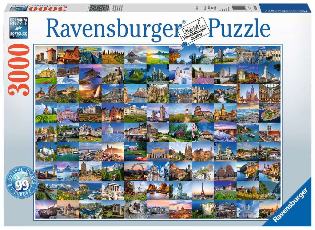 Puzzle 3000 Teile 99 Beautiful Places in Europe 17.080 - Bild 1