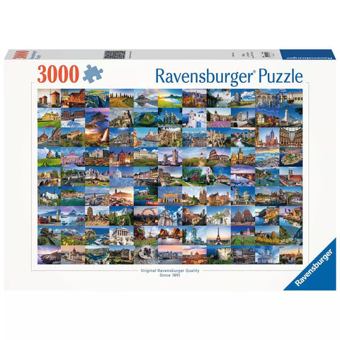 Verpackung Ravensburger Puzzle 99 Beautiful Places in Europe, 3000 Teile, 17080