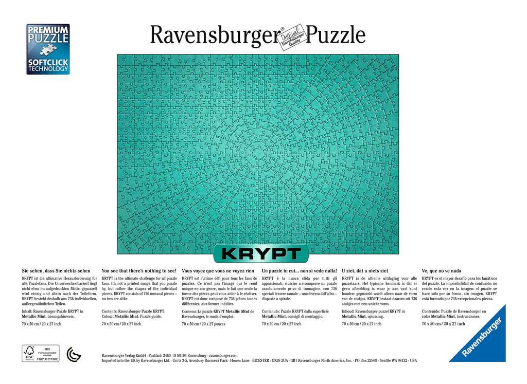 Ravensburger Puzzle - Krypt Metallic Mint 736 Teile 17.151 - Bild 2