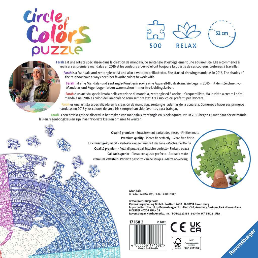 Puzzle 500 Teile Circle of Colors - Mandala 17.168 - Bild 2