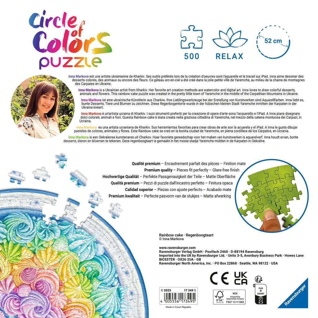 Puzzle 500 Teile Circle of Colors - Rainbow Cake 17.349 - Bild 2