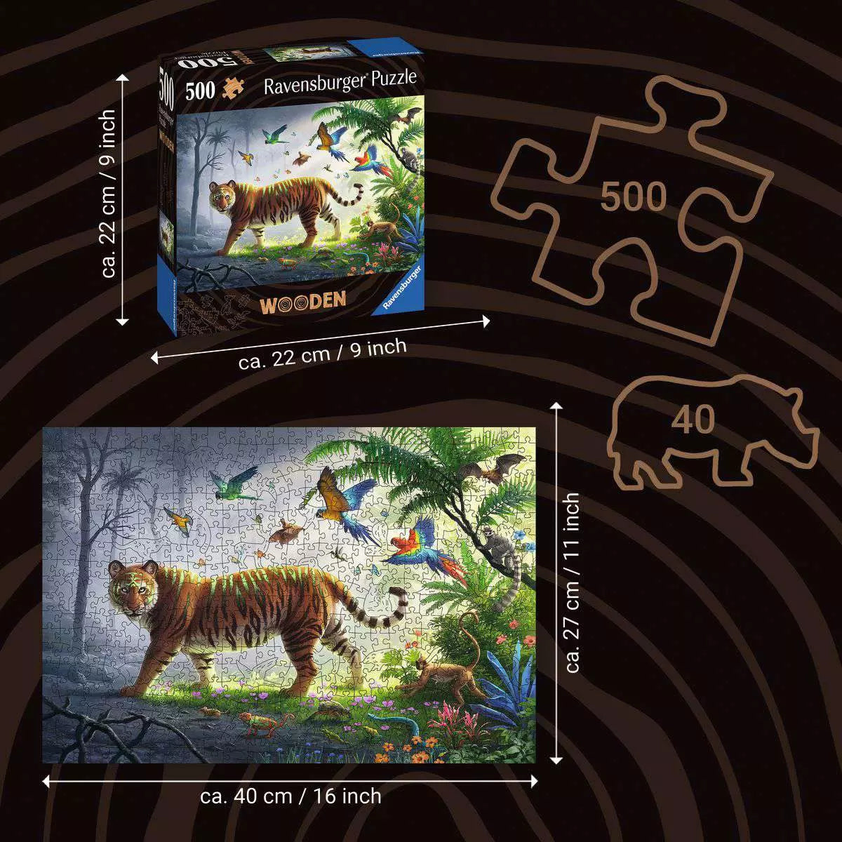 Wooden Puzzle Tiger im Dschungel 500 Teile 17.514 - Bild 4