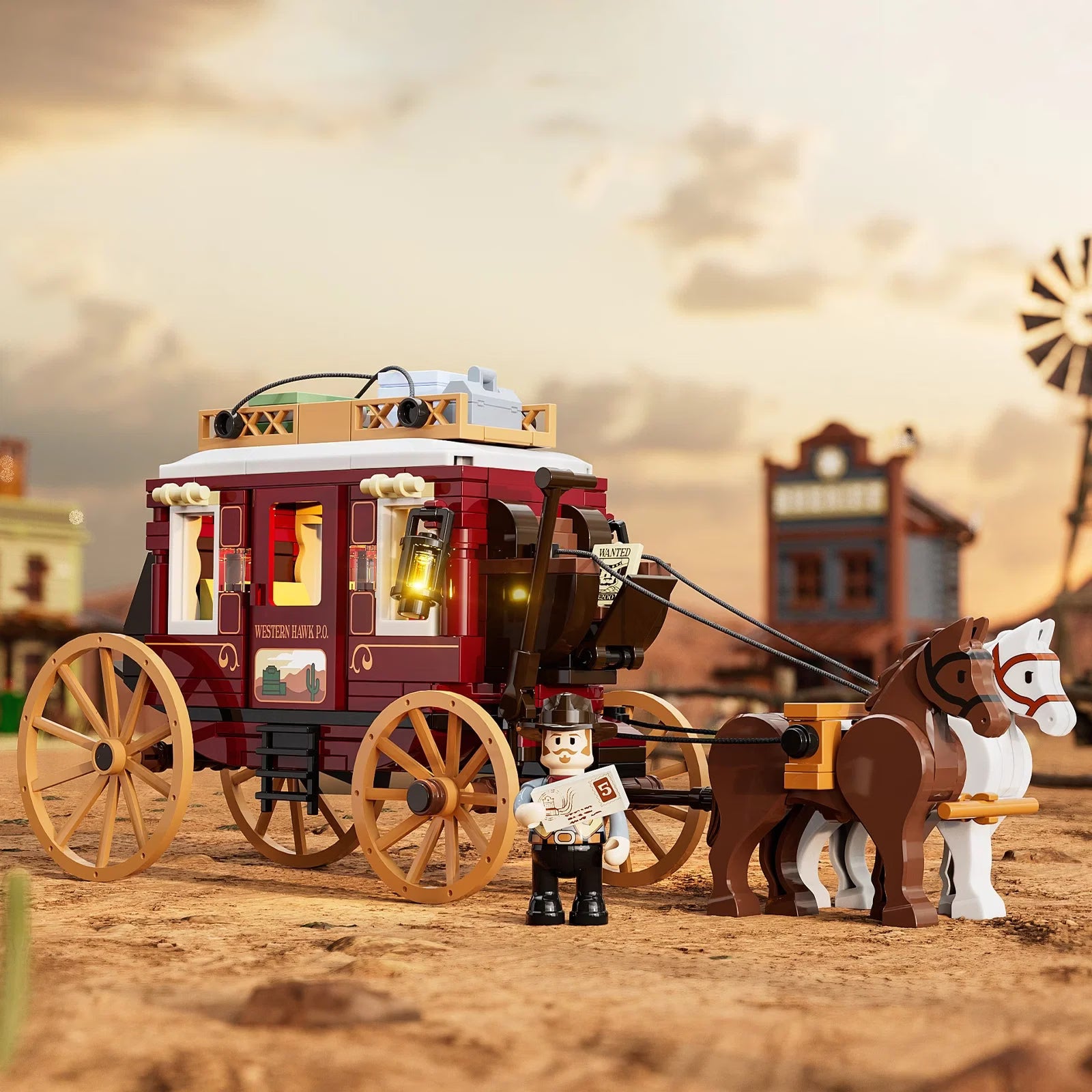 Lumibricks Western-Postkutsche mit Beleuchtung - Bild 5