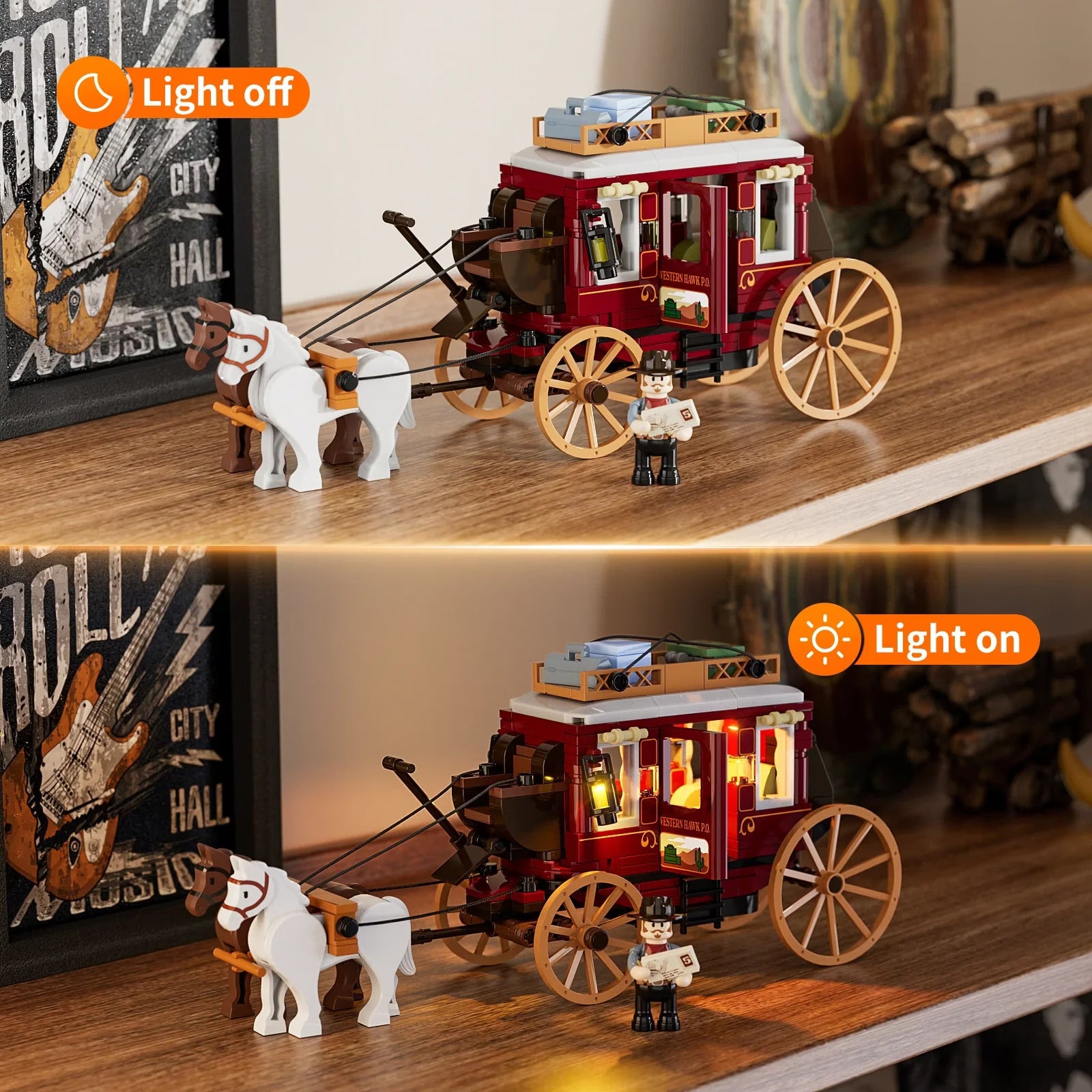 Lumibricks Western-Postkutsche mit Beleuchtung - Bild 3