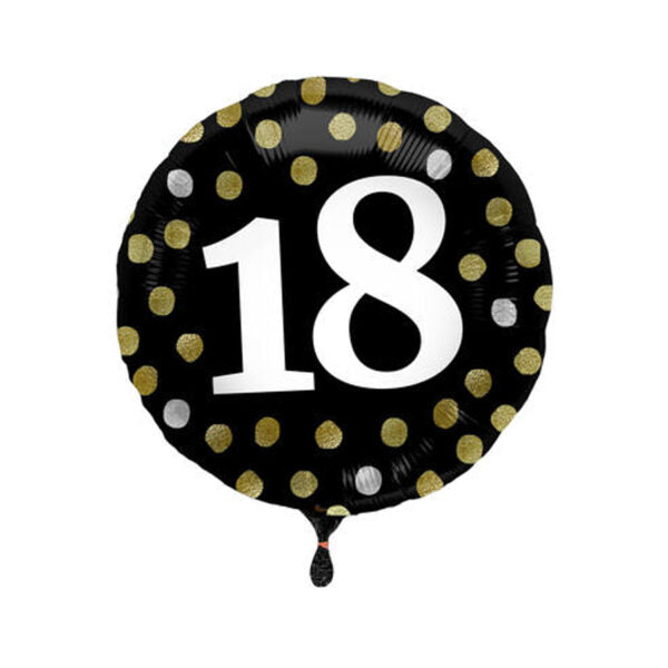Folienballon 18 Jahre Glossy Black - Bild 1
