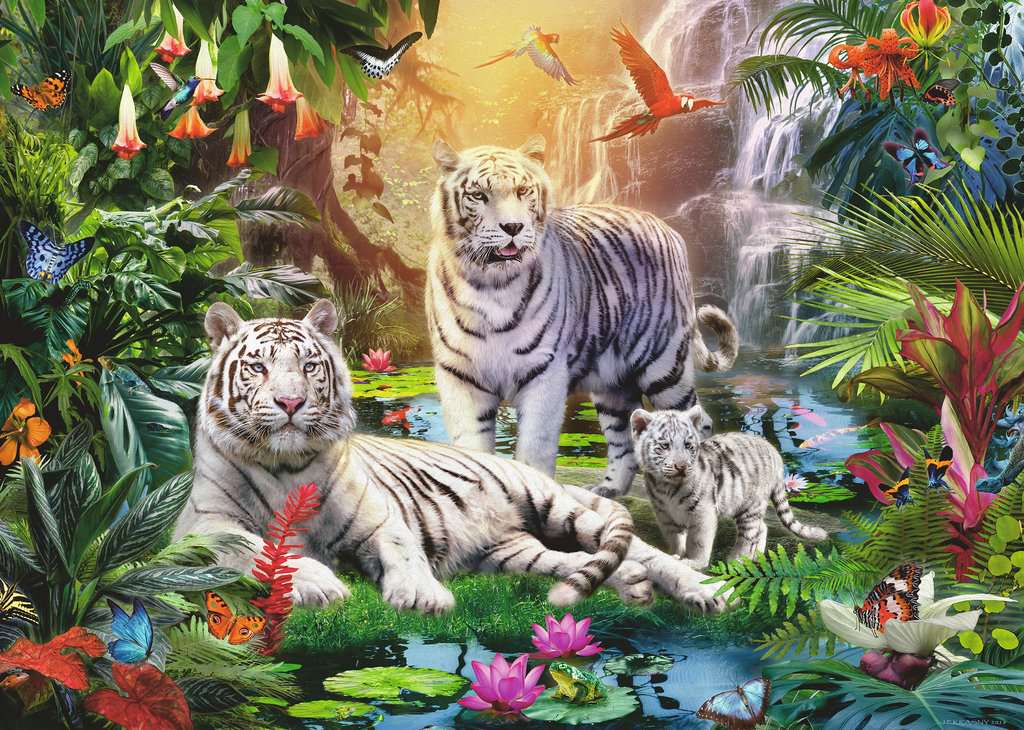 Puzzle 1000 Teile Weisse Tiger Familie 19.947 - Bild 2