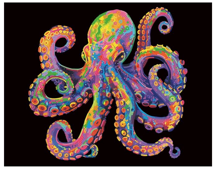 Diamond Painting Neon Oktopus - Bild 1