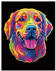 Diamond Painting Neon Golden Retriever