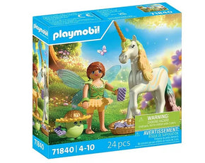 PLAYMOBIL Sammeleinhorn Regenbogenblume mit Fee 71840