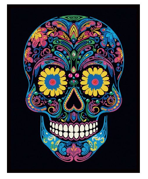 Diamond Painting Neon Totenkopf - Bild 1