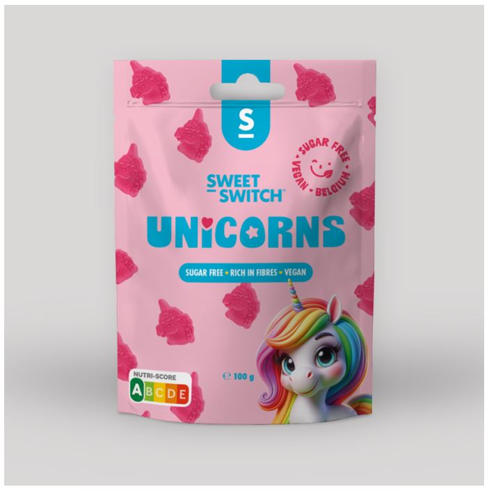 Unicorns zuckerfreie Fruchtgummis mit Erdbeerschmack, 100 g - Bild 1