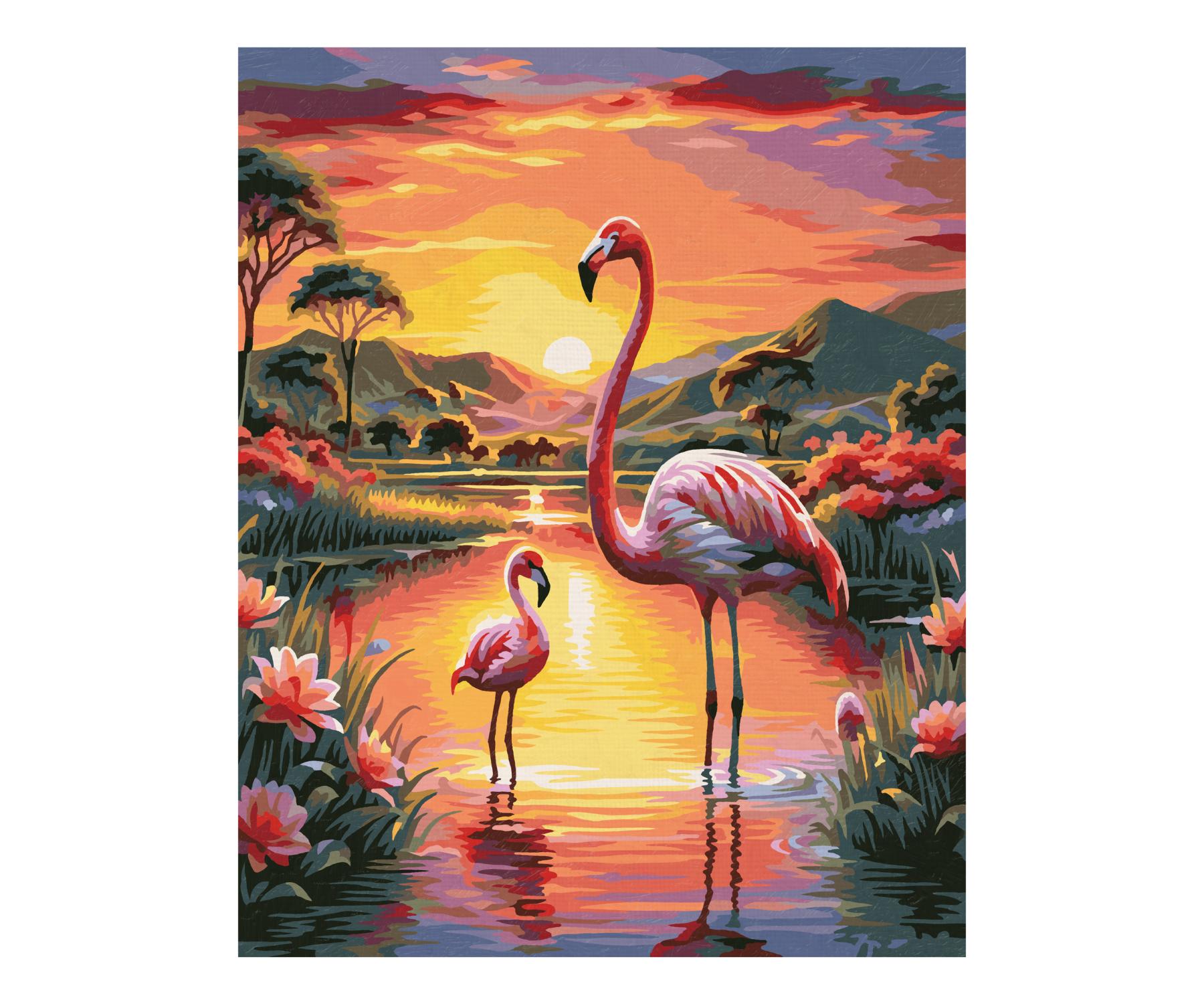 Schipper Flamingos Malen nach Zahlen 24x30cm - Bild 1
