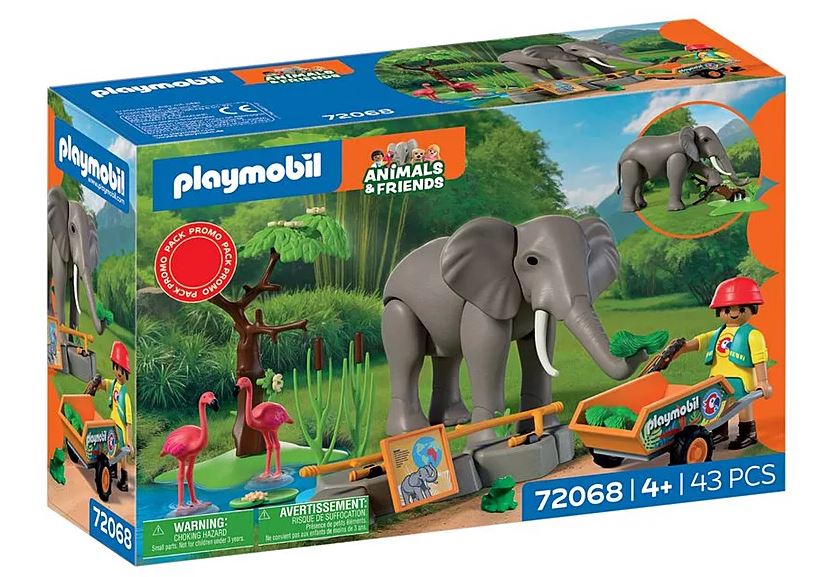 PLAYMOBIL Animals & Friends: Elefant mit Tierpfleger 72068 - Bild 1