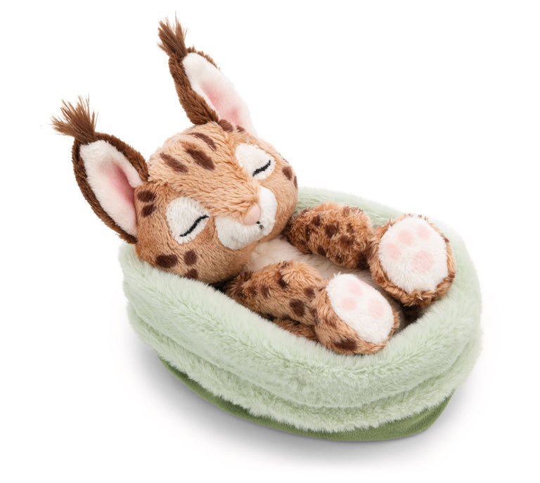 Nici Sleeping Pets Karakal-Baby im hellgrünen Körbchen