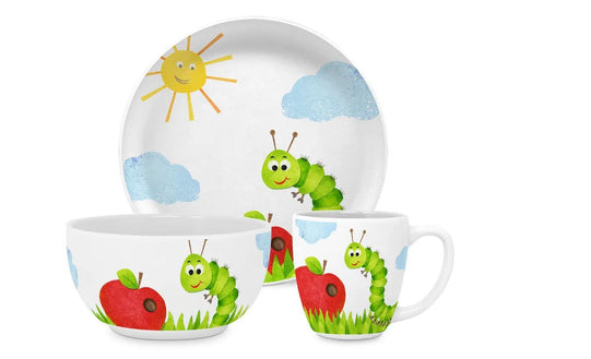 Kindergeschirrset Raupe 3-teilig