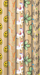 Zoewie Geschenkpapier Everyday Eco Fun 70 cm x 1,5 m