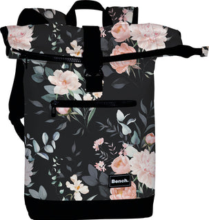 Bench Rucksack  hydro roll-top bunt/schwarz Blumen