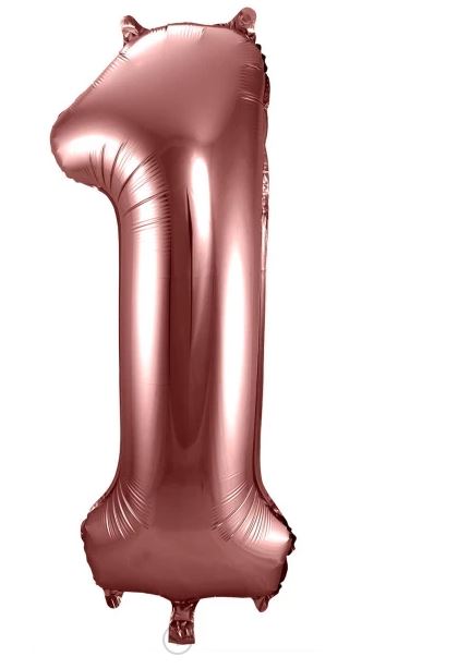 Folienballon Zahl 1 bronze 86cm - Bild 1
