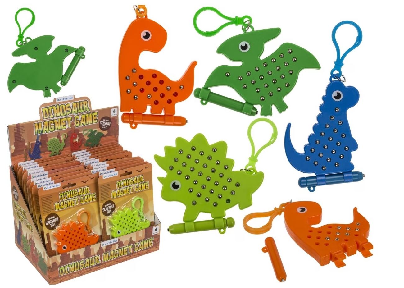 Mini-Magnetspiel mit Schlüsselanhänger Dinosaurier - Bild 1