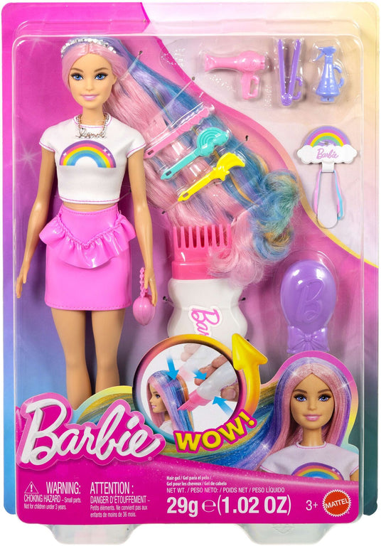 Barbie Haarspiel Puppe Regenbogen Glitzer