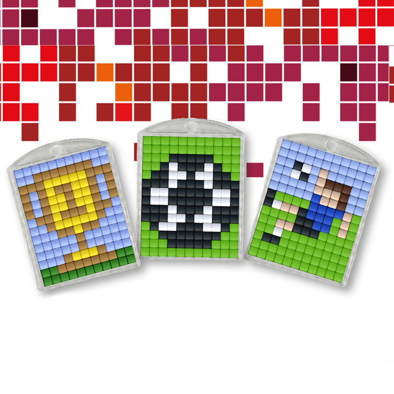 Pixel Bastelset 3 Medaillons Fussball