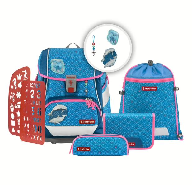 Step by Step 2IN1 PLUS Schulranzenset Dolphin Pippa 6-teilig