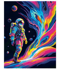 Diamond Painting Neon Astronaut Weltall
