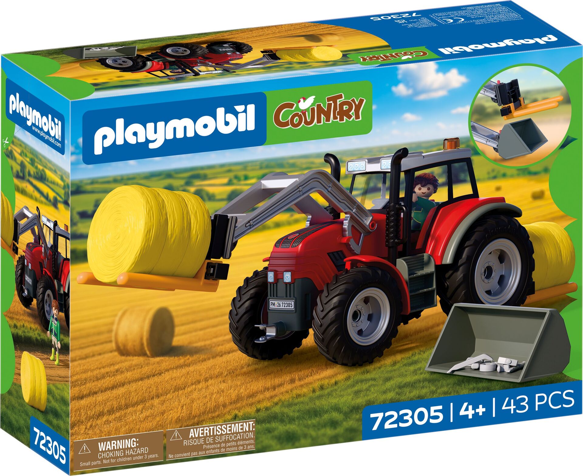 PLAYMOBIL Grosser Traktor mit Heuballen 72305 - Bild 1