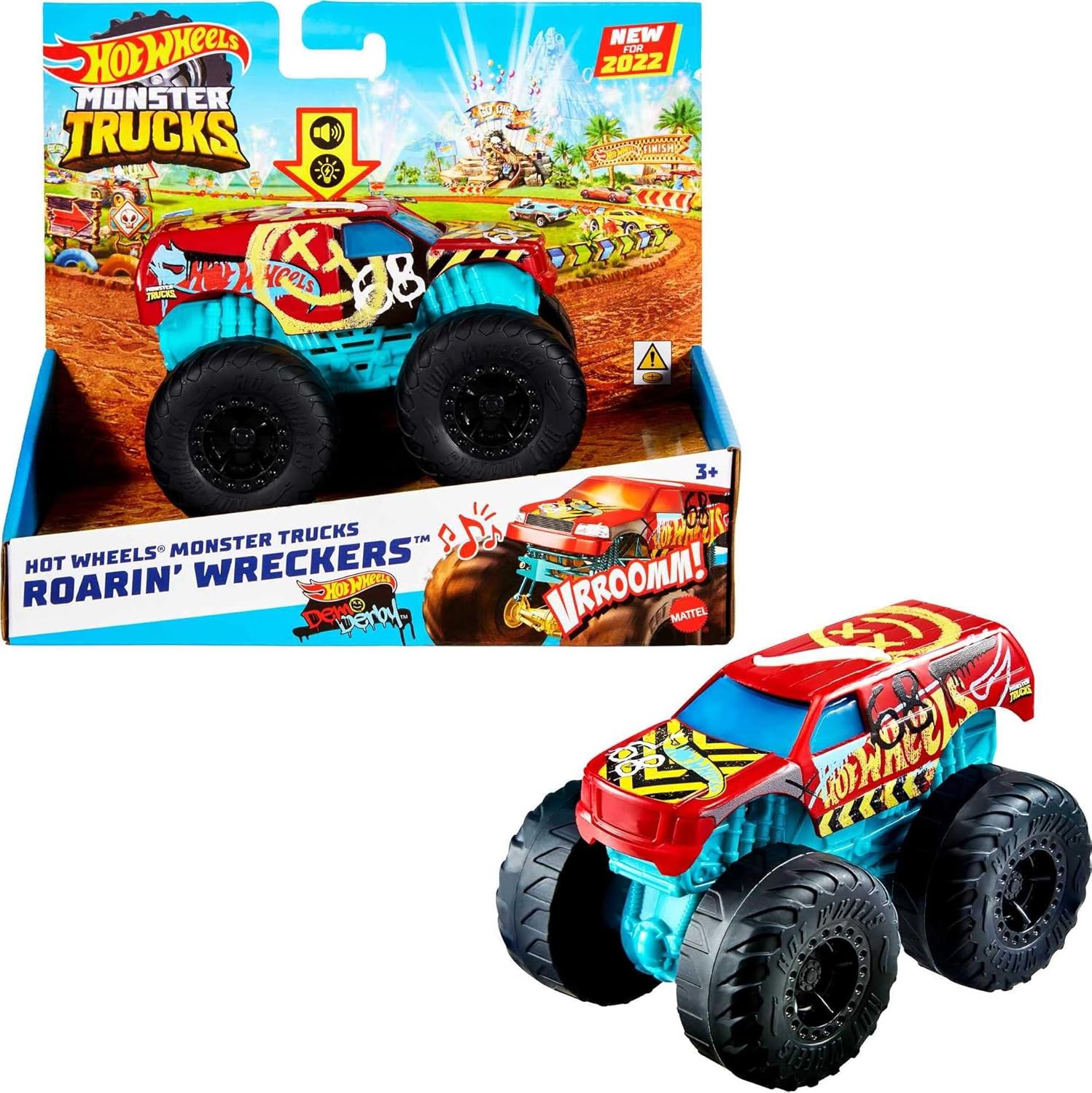Hot Wheels Monster Trucks 1:43 Licht & Geräusch Demo Derby - Bild 1