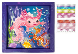 Glitzersteinbild Axolotl