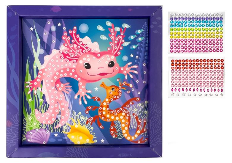 Glitzersteinbild Axolotl - Bild 1
