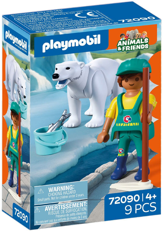 PLAYMOBIL Animals & Friends: Zoo: Eisbär und Pfleger 72090