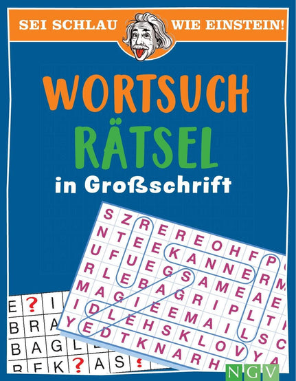 Sei schlau wie Einstein! - Wortsuchrätsel in Grossschrift
