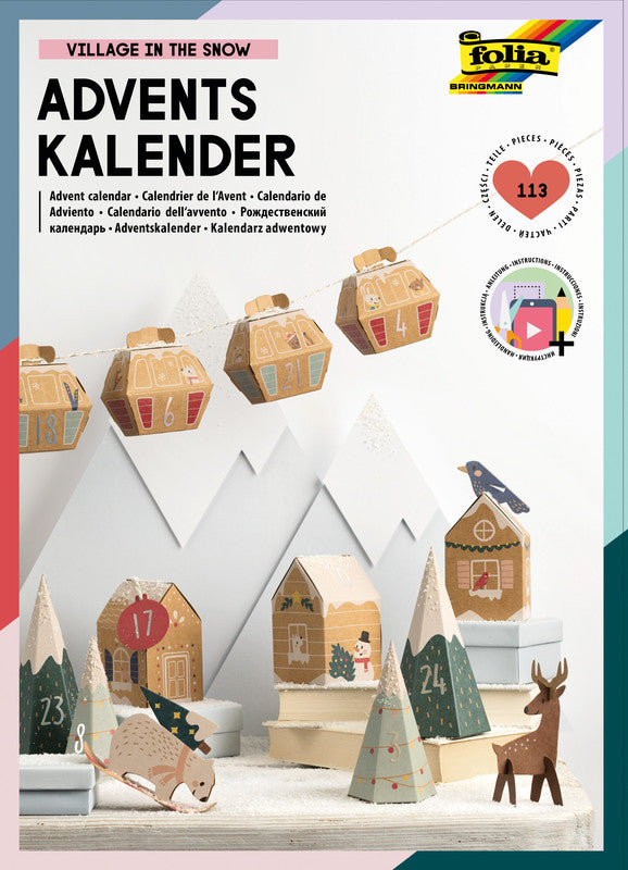 Folia Adventskalender Bastelset Village in the snow - Bild 1