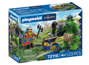 PLAYMOBIL Knights Troll mit Löwenritterschatz 72116