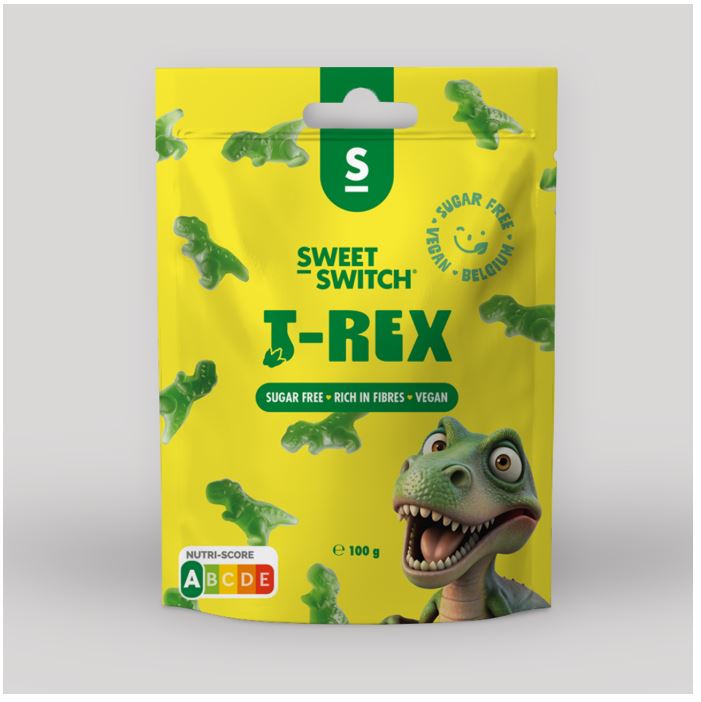 T-Rex zuckerfreie Fruchtgummis mit Apfelgeschmack, 100 g