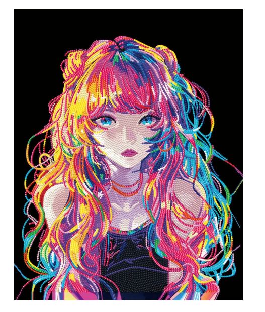 Diamond Painting Neon Anime Girl - Bild 1